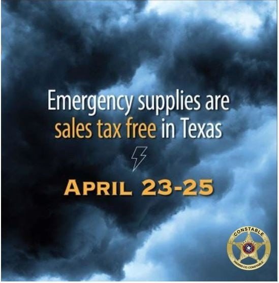 2022 Emergency Preparation Supplies Sales Tax Free Weekend